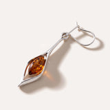 Small Droplet Amber Dangle Earrings — Baltic amber and sterling silver jewellery by Baltic Beauty