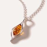 Small Droplet Amber Pendant — Baltic amber and sterling silver jewellery by Baltic Beauty