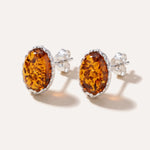 Floral Frame Amber Stud Earrings — Baltic amber and sterling silver jewellery by Baltic Beauty
