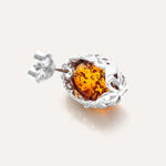 Floral Frame Amber Stud Earrings — Baltic amber and sterling silver jewellery by Baltic Beauty
