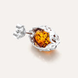 Floral Frame Amber Stud Earrings — Baltic amber and sterling silver jewellery by Baltic Beauty