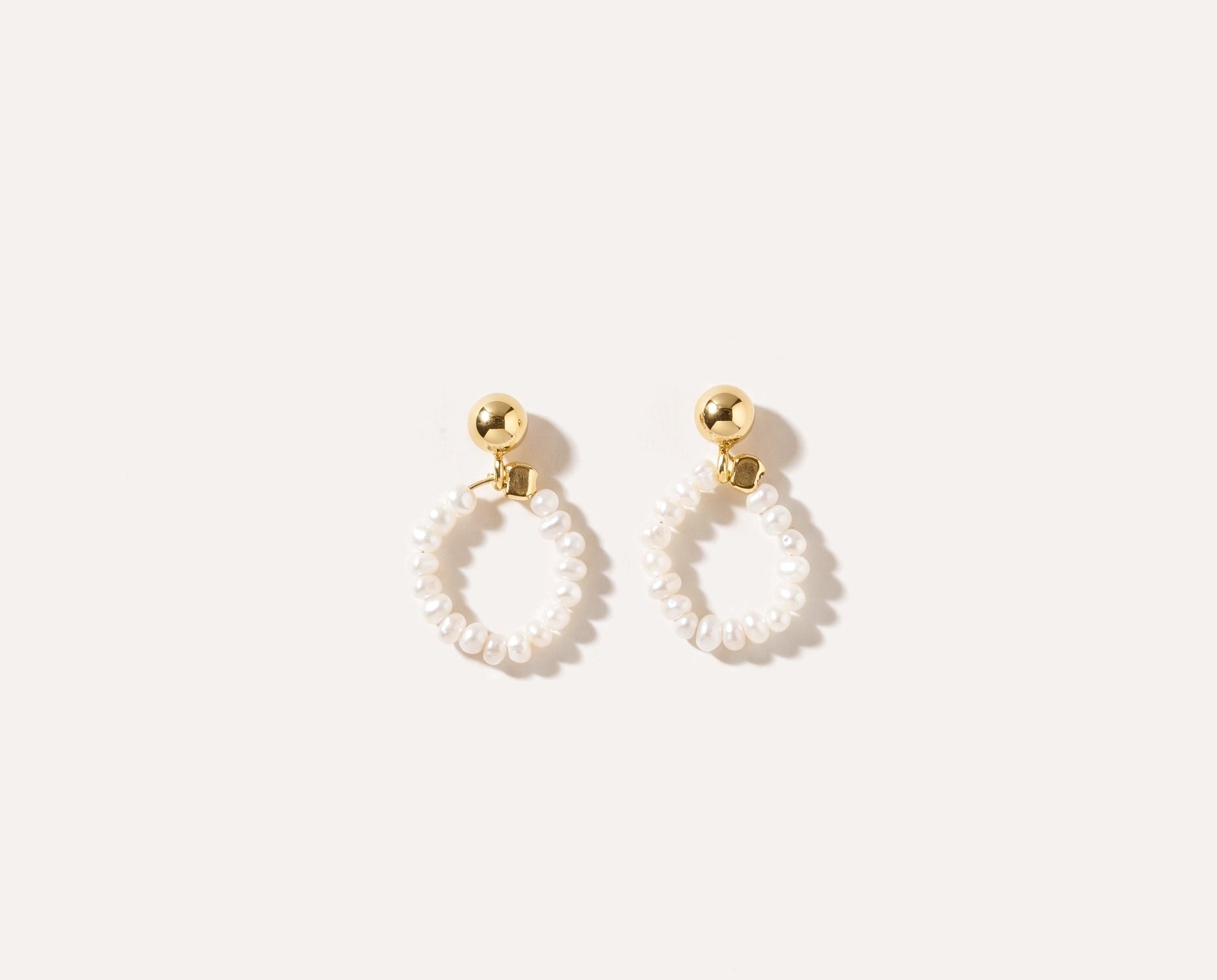 Stacked Circle Pearl Earrings — Baltic amber and sterling silver jewellery by Baltic Beauty