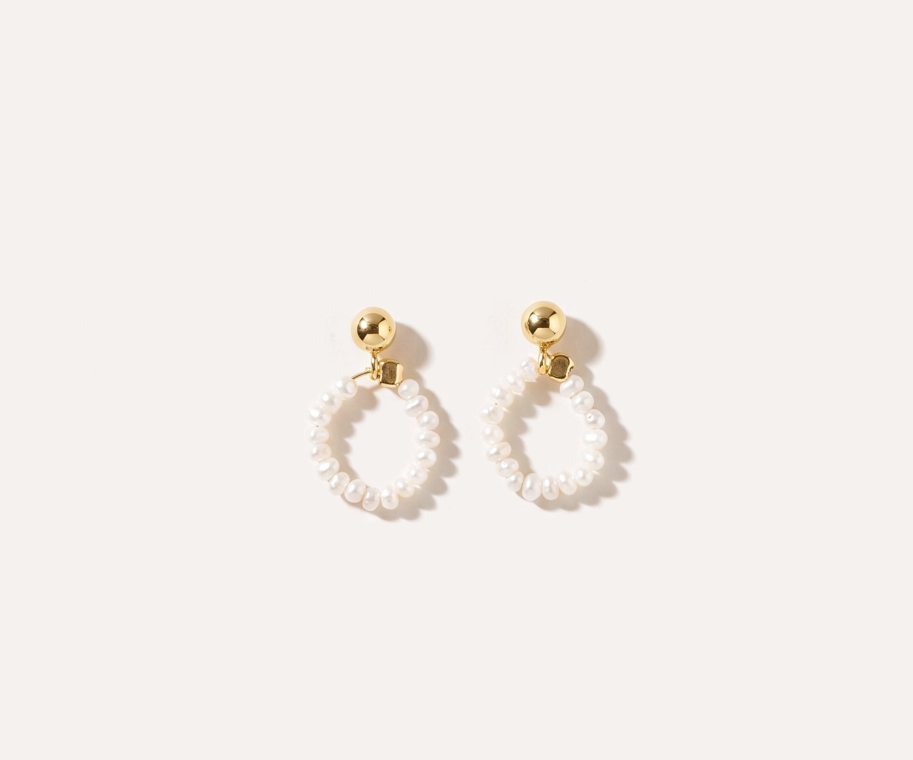Stacked Circle Pearl Earrings — Baltic amber and sterling silver jewellery by Baltic Beauty