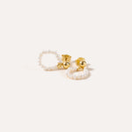 Stacked Circle Pearl Earrings — Baltic amber and sterling silver jewellery by Baltic Beauty