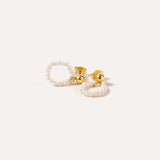 Stacked Circle Pearl Earrings — Baltic amber and sterling silver jewellery by Baltic Beauty