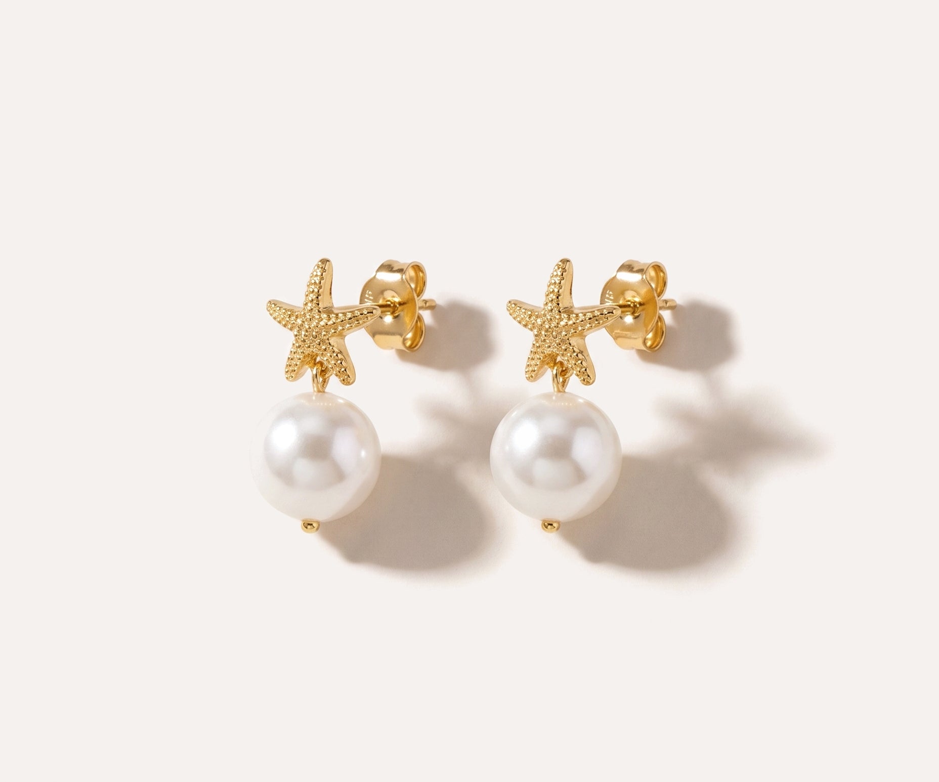 Star Fish Pearl Earrings — Baltic amber and sterling silver jewellery by Baltic Beauty