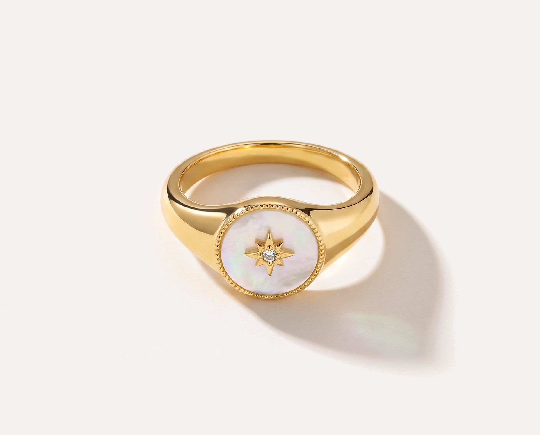 Star Mother of Pearl Ring — Baltic amber and sterling silver jewellery by Baltic Beauty