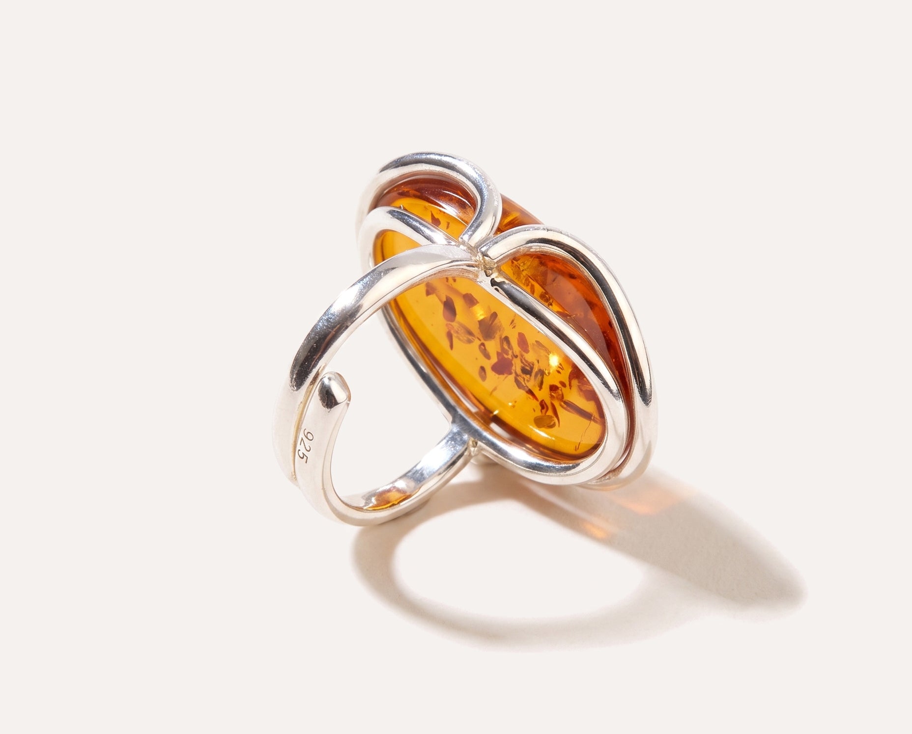 Statement Amber Ripple Ring — Baltic amber and sterling silver jewellery by Baltic Beauty