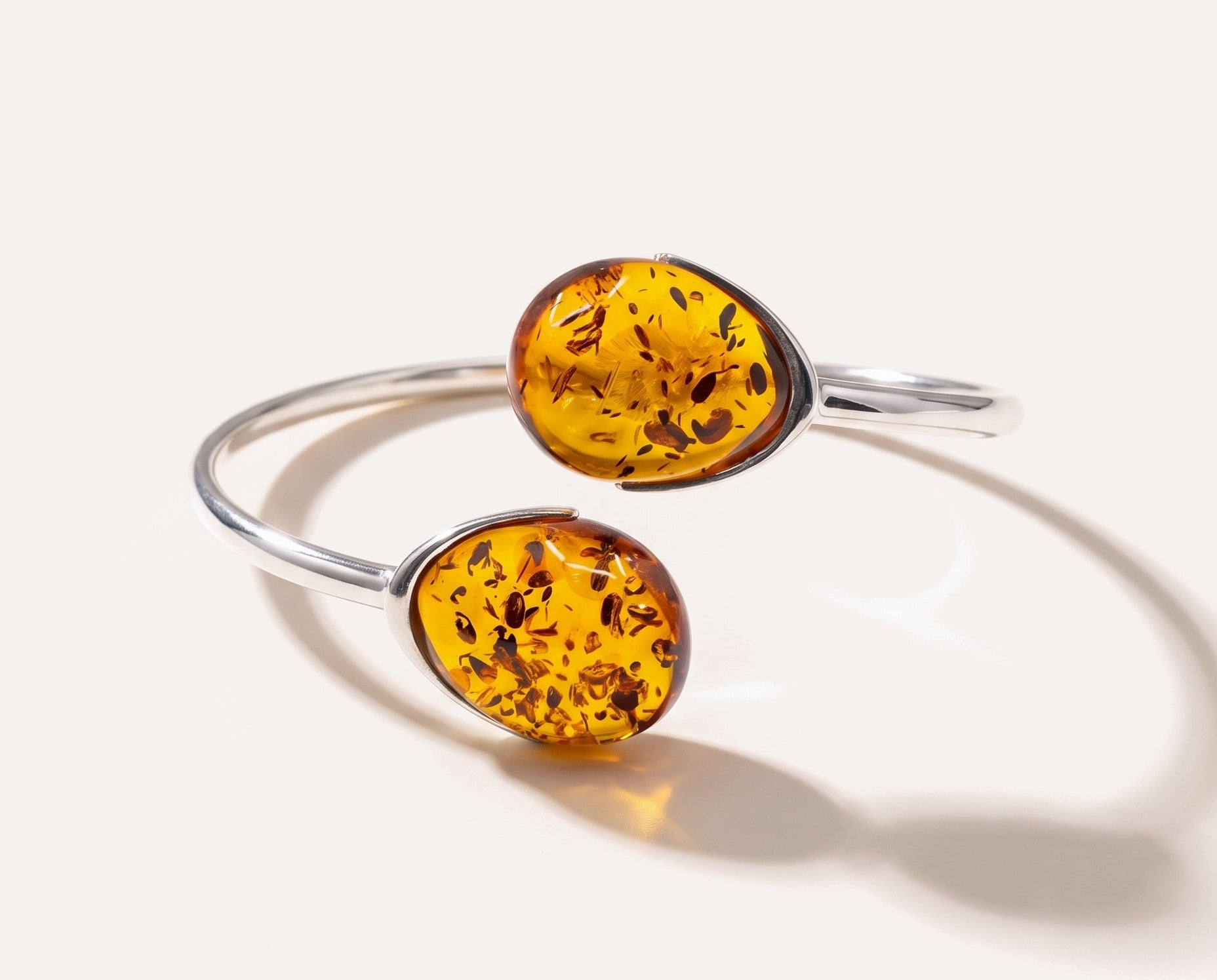 Statement Amber Torque Bangle — Baltic amber and sterling silver jewellery by Baltic Beauty
