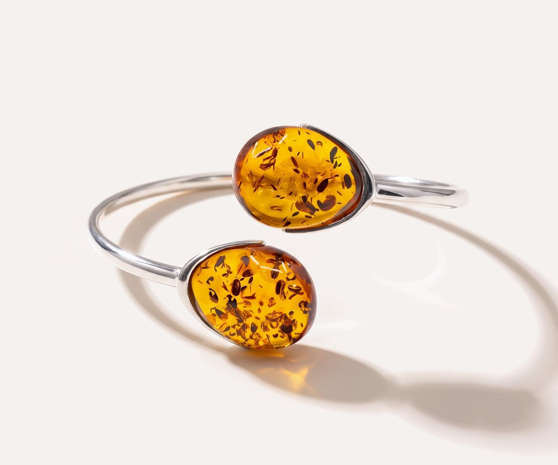 Statement Amber Torque Bangle — Baltic amber and sterling silver jewellery by Baltic Beauty