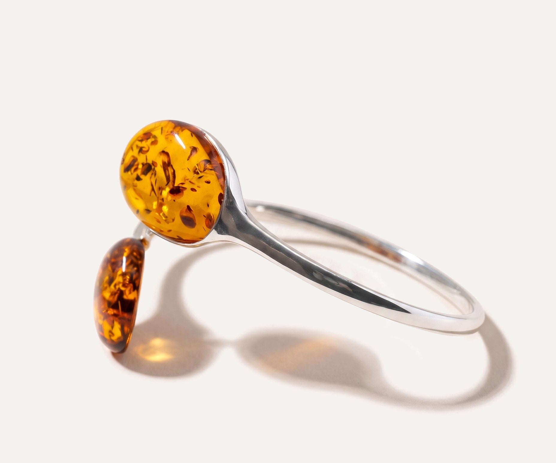 Statement Amber Torque Bangle — Baltic amber and sterling silver jewellery by Baltic Beauty