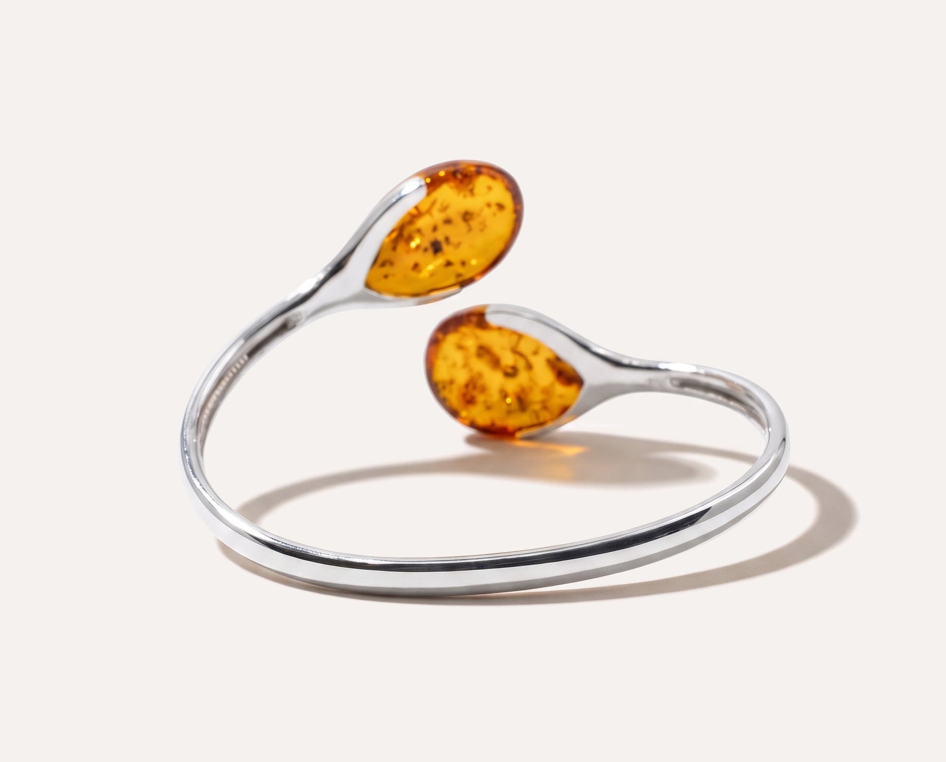 Statement Amber Torque Bangle — Baltic amber and sterling silver jewellery by Baltic Beauty