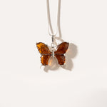 Statement Butterfly Pendant Necklace — Baltic amber and sterling silver jewellery by Baltic Beauty