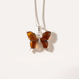 Statement Butterfly Pendant Necklace — Baltic amber and sterling silver jewellery by Baltic Beauty