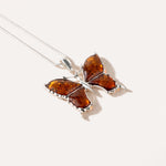 Statement Butterfly Pendant Necklace — Baltic amber and sterling silver jewellery by Baltic Beauty