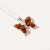 Statement Butterfly Pendant Necklace — Baltic amber and sterling silver jewellery by Baltic Beauty
