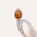 Subtle Heart Circle Ring — Baltic amber and sterling silver jewellery by Baltic Beauty