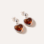 Subtle Heart Earrings — Baltic amber and sterling silver jewellery by Baltic Beauty