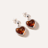 Subtle Heart Earrings — Baltic amber and sterling silver jewellery by Baltic Beauty