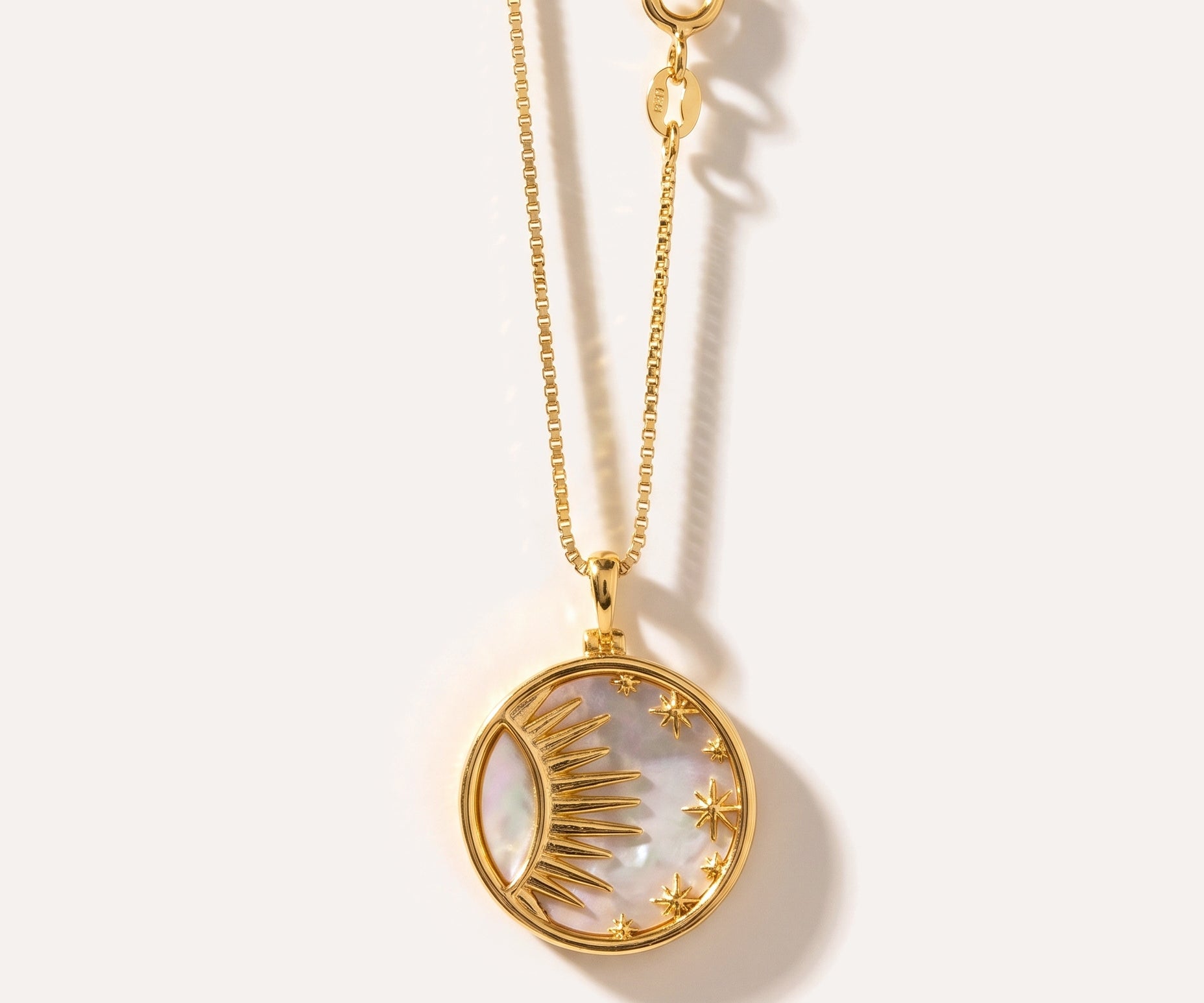 Sun and the Stars Mother of Pearl Necklace — Baltic amber and sterling silver jewellery by Baltic Beauty