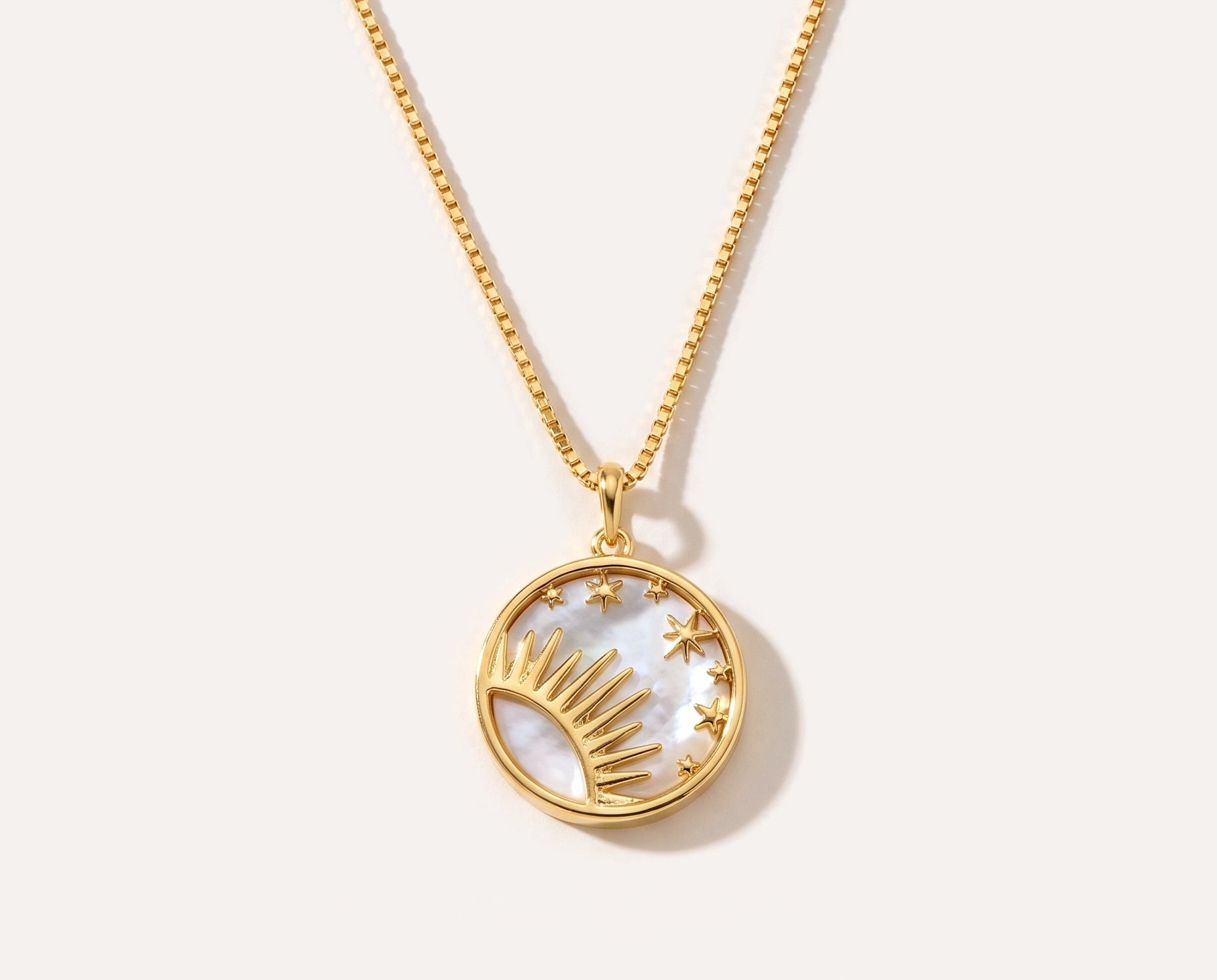 Sun and the Stars Mother of Pearl Necklace — Baltic amber and sterling silver jewellery by Baltic Beauty