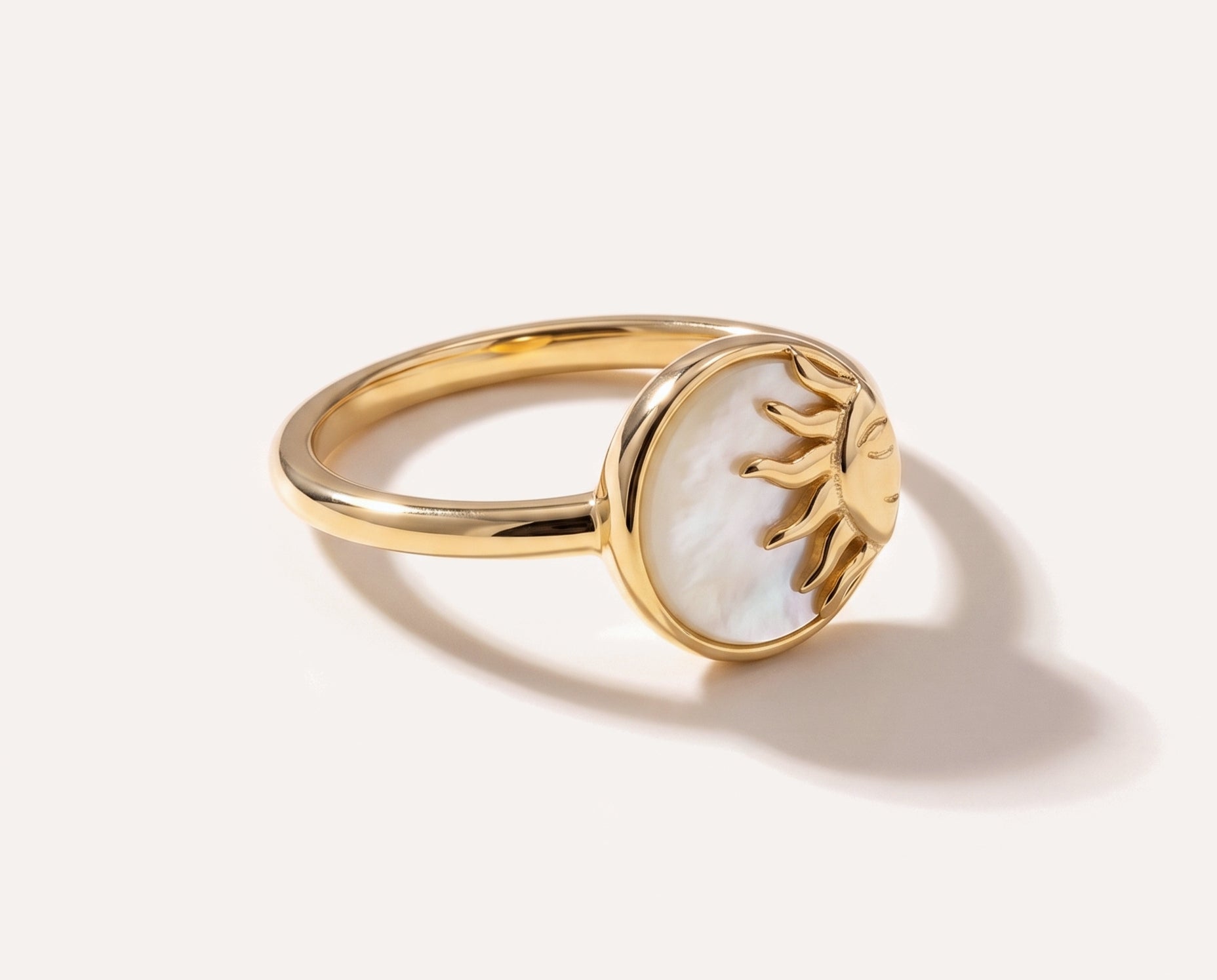 Sun Mother of Pearl Ring — Baltic amber and sterling silver jewellery by Baltic Beauty