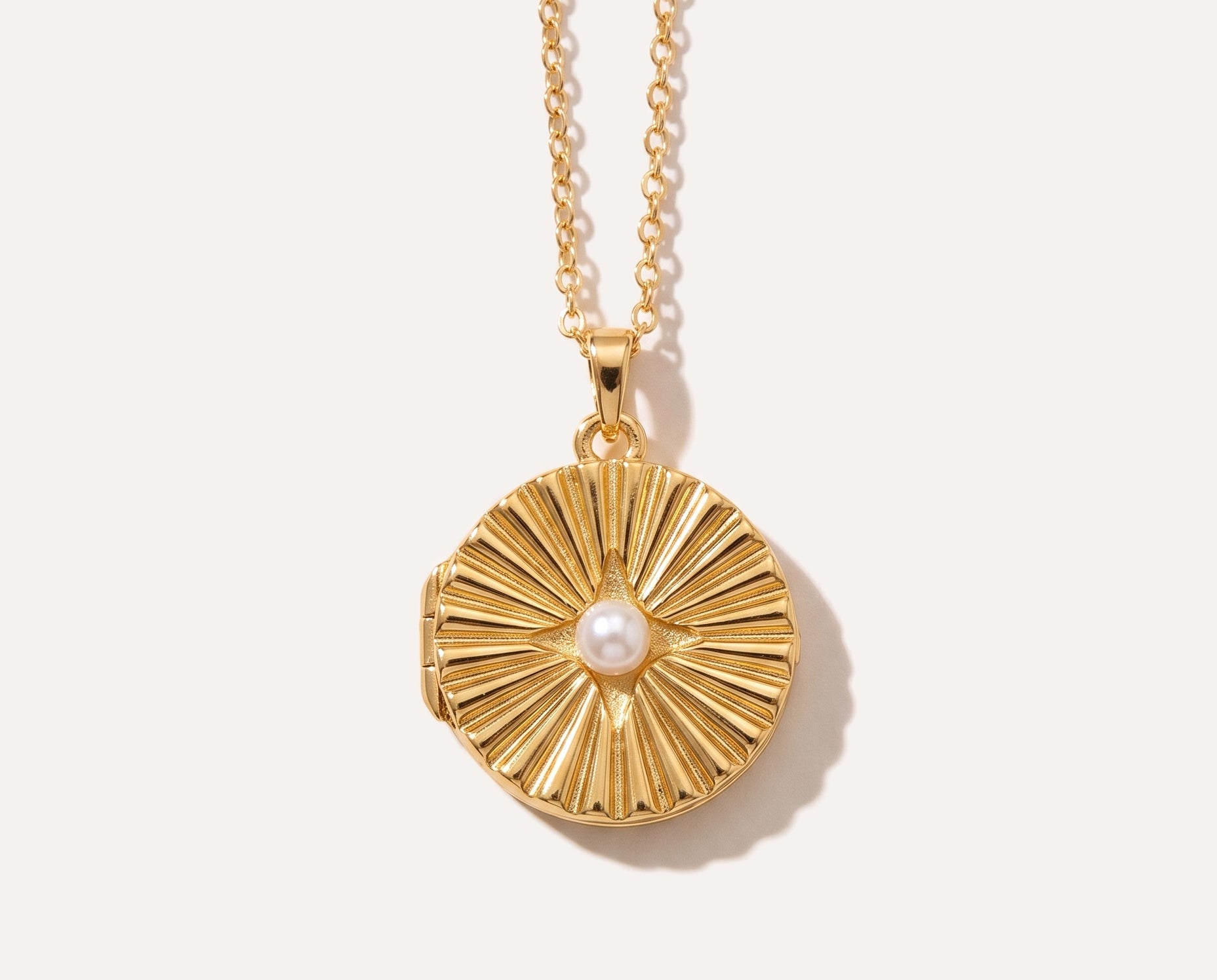 Sun Shell Pearl Locket Necklace — Baltic amber and sterling silver jewellery by Baltic Beauty