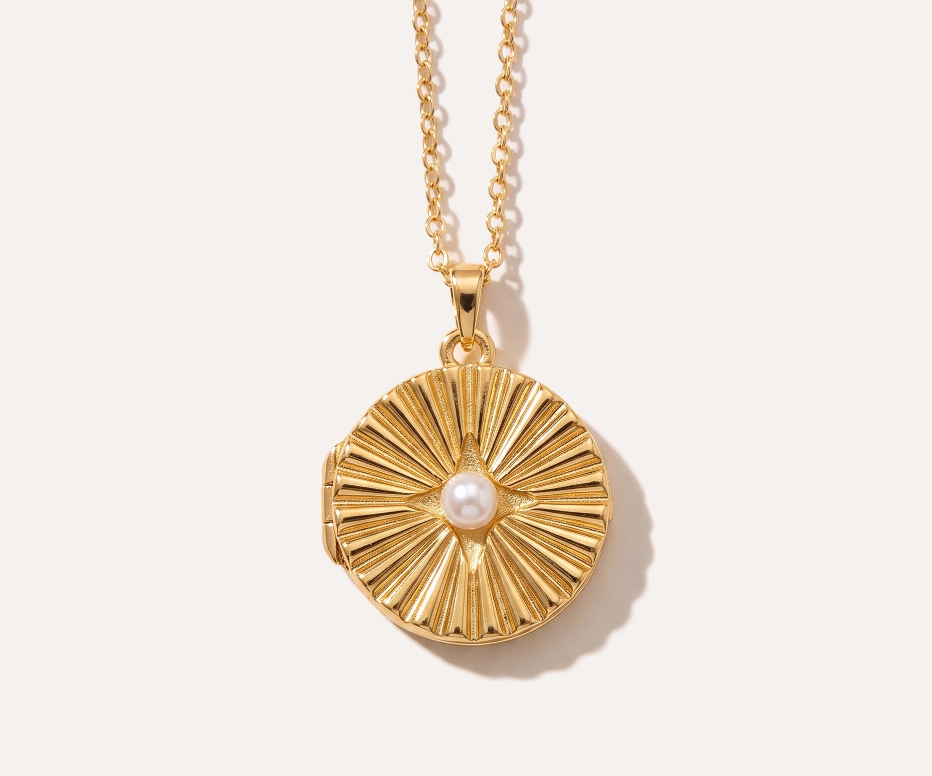 Sun Shell Pearl Locket Necklace — Baltic amber and sterling silver jewellery by Baltic Beauty