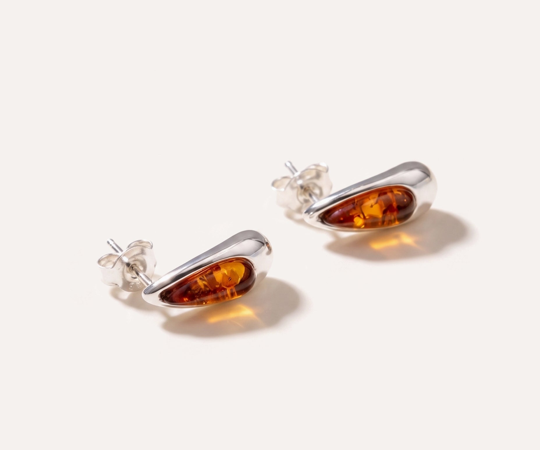 Teardrop Amber Earrings — Baltic amber and sterling silver jewellery by Baltic Beauty