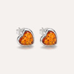Tiny Heart Stud Amber Earrings — Baltic amber and sterling silver jewellery by Baltic Beauty