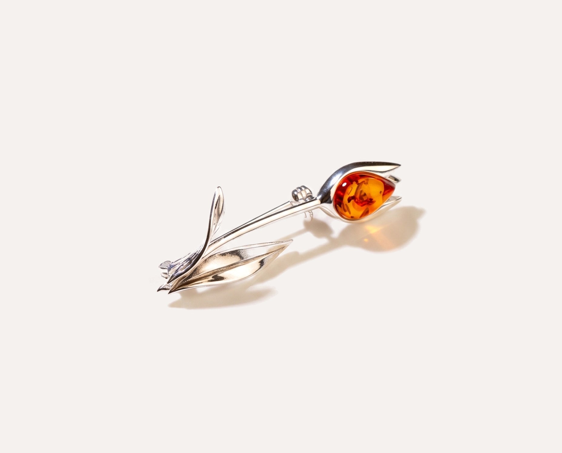 Tulip Amber Brooch — Baltic amber and sterling silver jewellery by Baltic Beauty