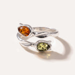 Two Tone Amber Tulip Ring — Baltic amber and sterling silver jewellery by Baltic Beauty