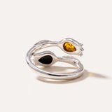 Two Tone Amber Tulip Ring — Baltic amber and sterling silver jewellery by Baltic Beauty