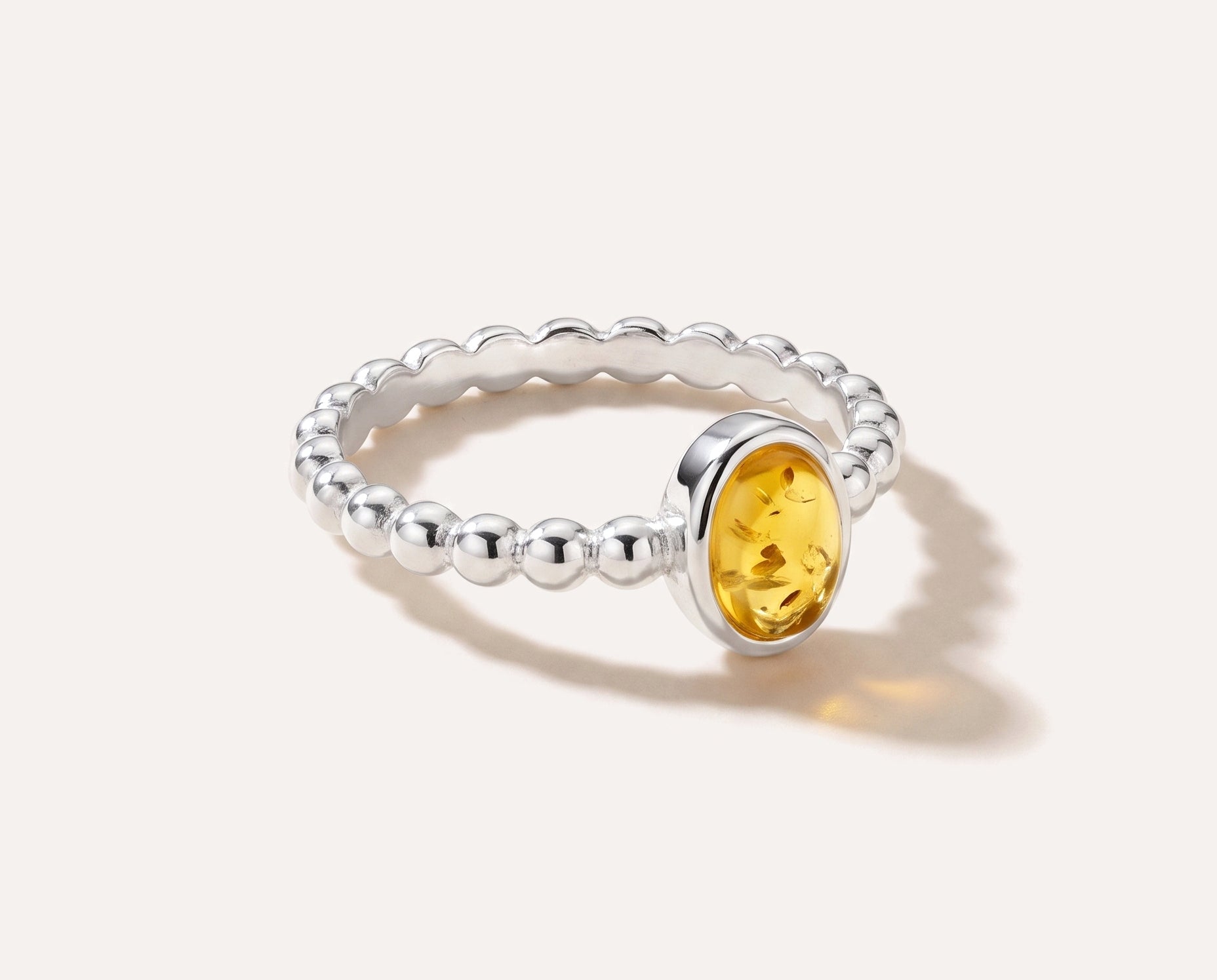 Yellow Amber Bubble Stacking Ring — Baltic amber and sterling silver jewellery by Baltic Beauty
