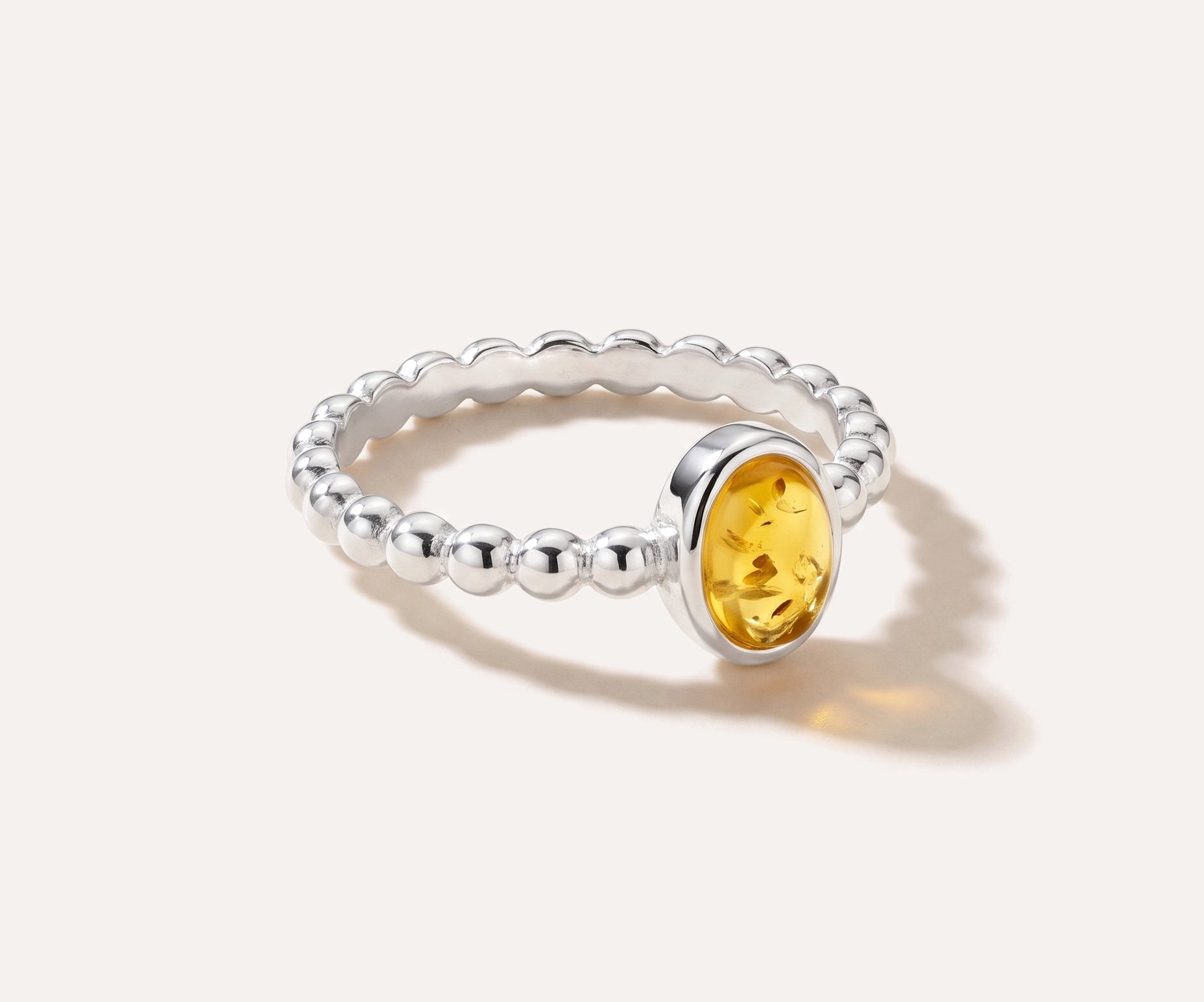 Yellow Amber Bubble Stacking Ring — Baltic amber and sterling silver jewellery by Baltic Beauty
