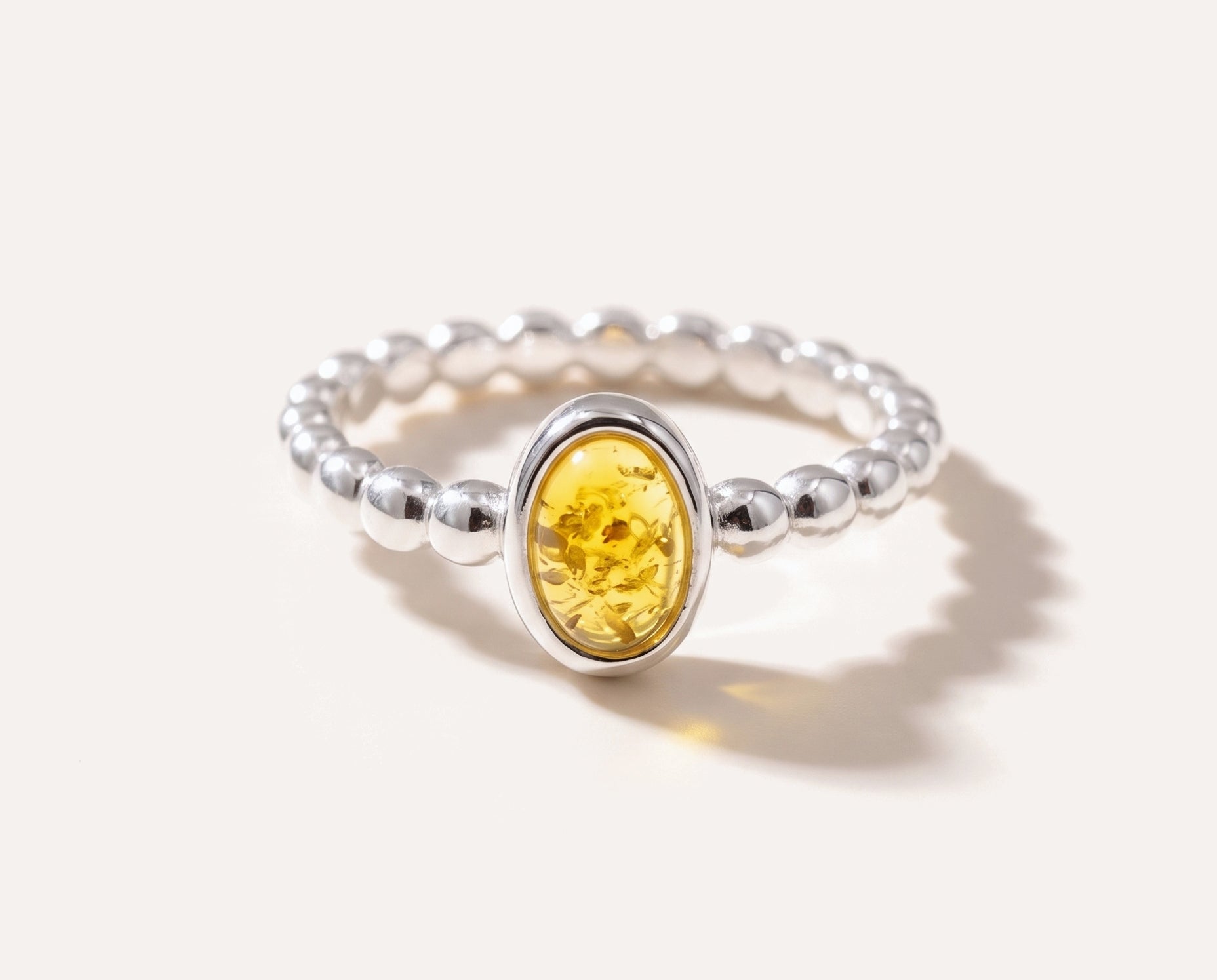Yellow Amber Bubble Stacking Ring — Baltic amber and sterling silver jewellery by Baltic Beauty