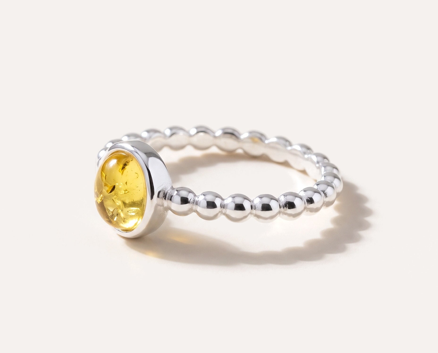 Yellow Amber Bubble Stacking Ring — Baltic amber and sterling silver jewellery by Baltic Beauty