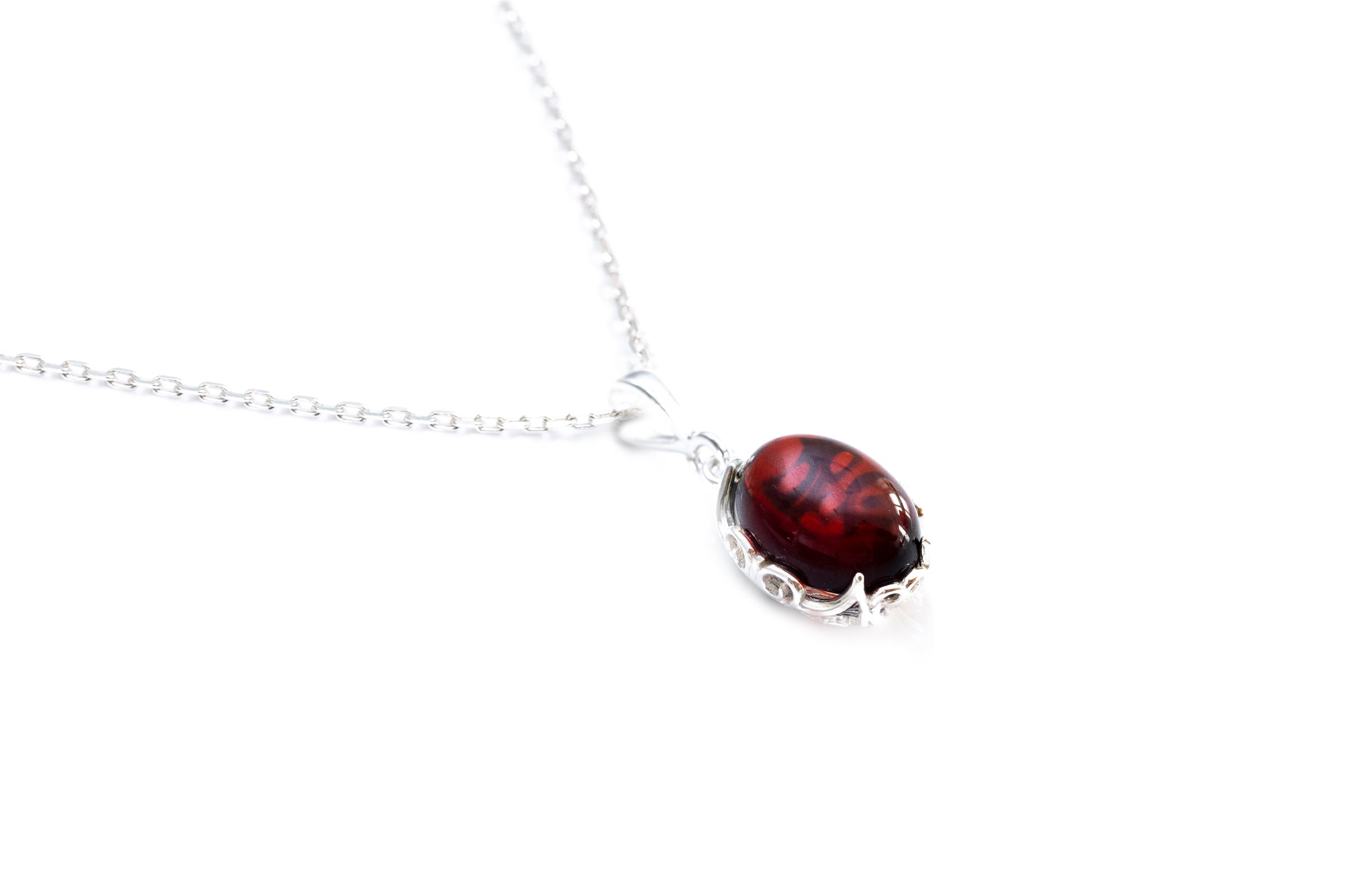 Demi Cherry Amber Drop Pendant- Necklaces- Baltic Beauty