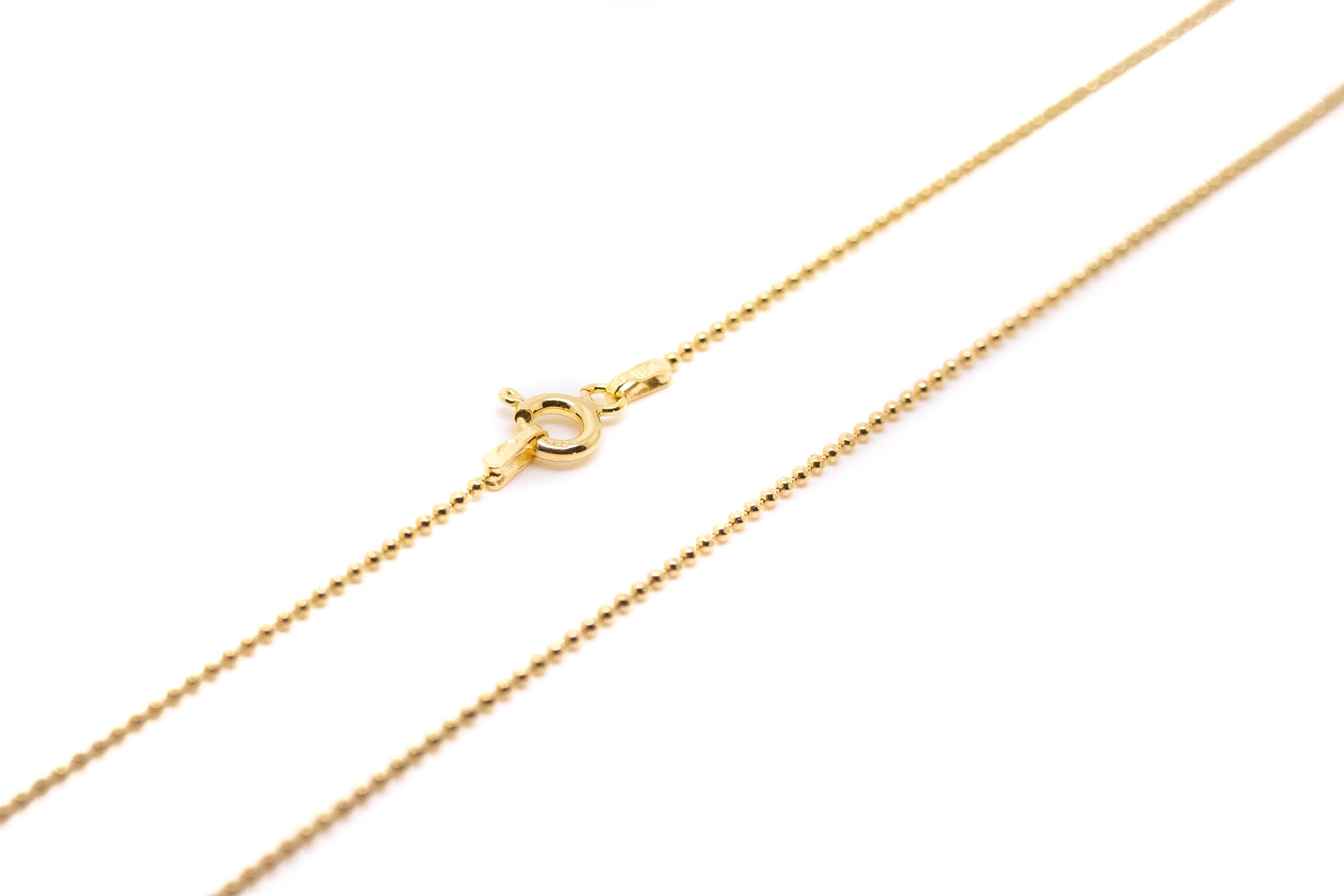17.5" Gold Plated Diamond Ball Chain- Necklaces- Baltic Beauty