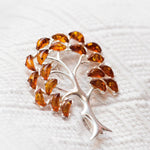 Large Amber Tree Brooch- Brooches- Baltic Beauty