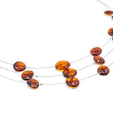 RAW Layered Cognac Amber Discs Necklace- Necklaces- Baltic Beauty