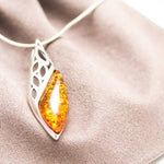 Modern Amber Drop Pendant- Necklaces- Baltic Beauty