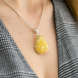 Handmade Yellow Amber Pendant- Necklaces- Baltic Beauty