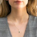 Minimal Leaf Green Amber Pendant- Necklaces- Baltic Beauty