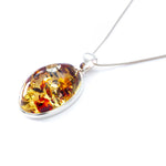 Unique Oval Citrus Amber Pendant- Necklaces- Baltic Beauty