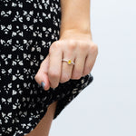 Yellow Amber Bubble Stacking Ring- Rings- Baltic Beauty