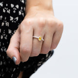Yellow Amber Bubble Stacking Ring- Rings- Baltic Beauty