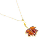 Gold Plated Maple Leaf Charm Pendant- Necklaces- Baltic Beauty