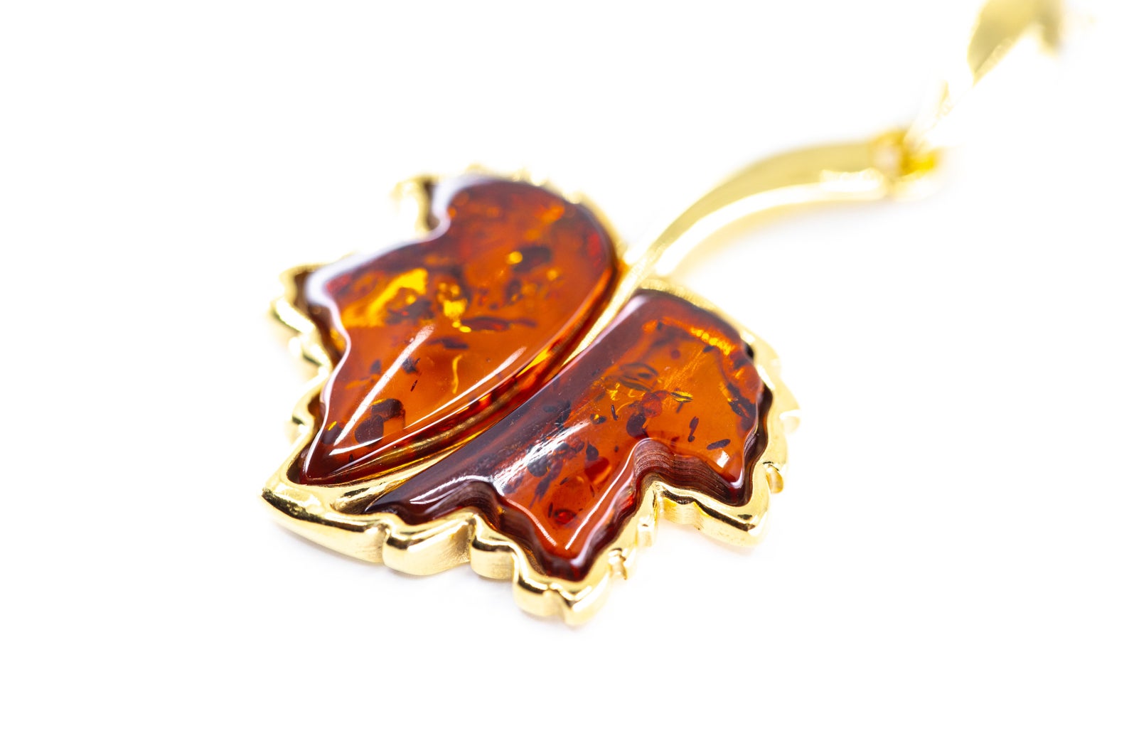 Gold Plated Maple Leaf Charm Pendant- Necklaces- Baltic Beauty