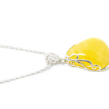 Handmade Yellow Amber Pendant- Necklaces- Baltic Beauty